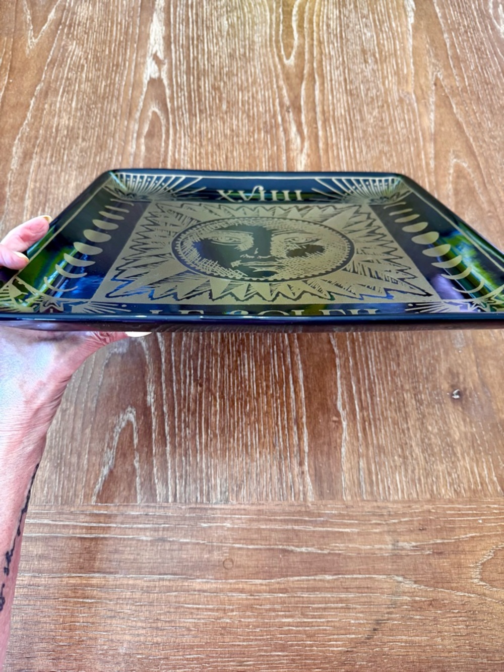 NIP 222 FIFTH black and gold tarot card serving platter - Picture 4 of 8